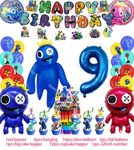  Game Rainbow Friends Birthday Party Decoration Rainbow Friends Balloon Banner Backdrop Cake Topper Party Supplies Baby Shower 