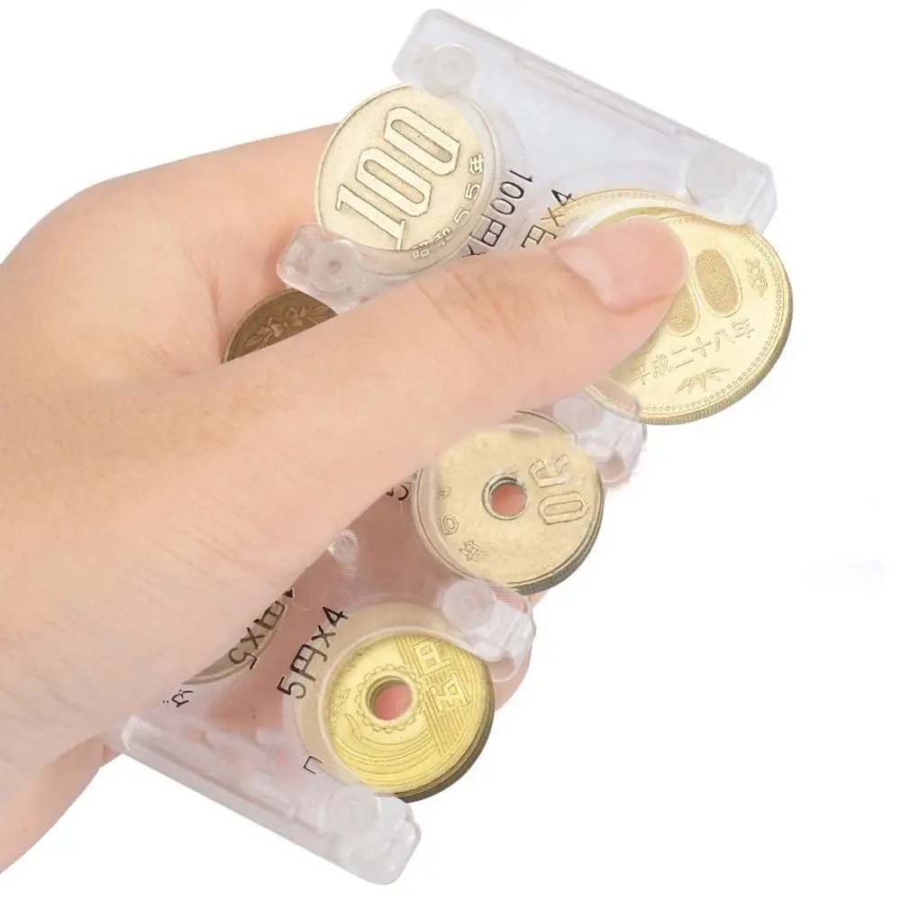 Estuche cambiador de monedas con letras, soporte para billetera, caja de almacenamiento de monedas de plástico, dispensador de monedas, soporte para monedas japonés