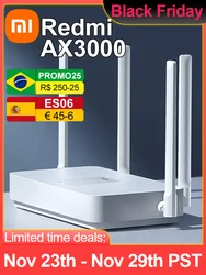 Xiaomi Redmi Ax3000 Router Gigabit Amplifier Wifi 6 Signal Booster Repeater Extend Nord Vpn Mesh System 5GHz For Home Office