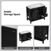 36" Bathroom Vanity with Sink Combo, Bathroom Sink Cabinet One Cabinet and Three Drawers, Solid Wood and MDF Board, Black 6