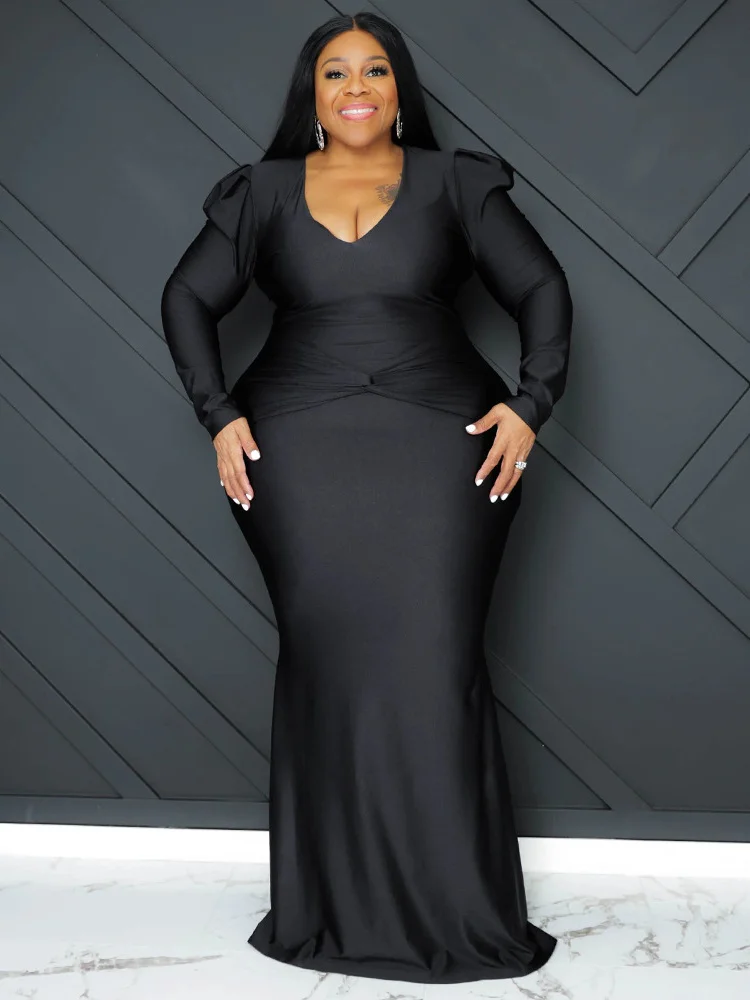 chinese dress ladies WholesaleEvening Party Dress Plus Size Long Sleeve Side Split main image 1
