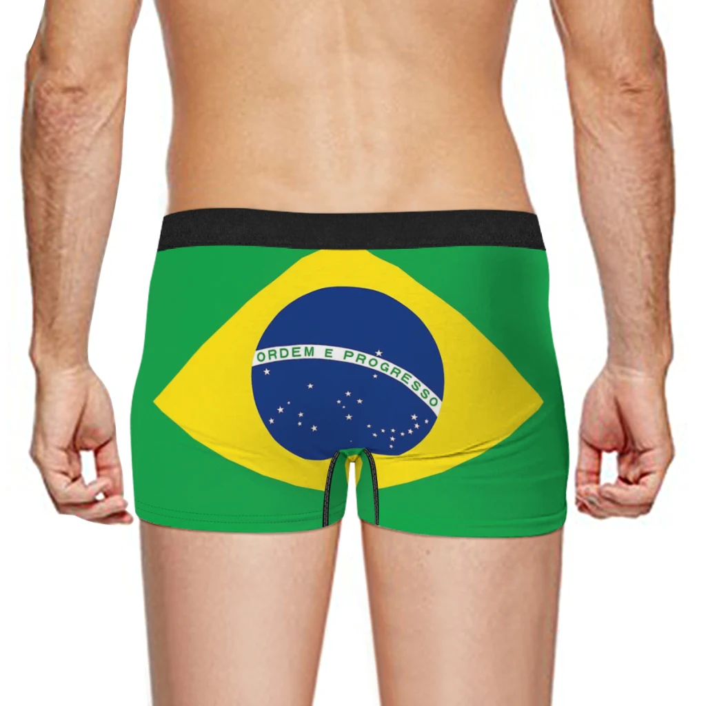 Brazilian Brazil Nation Underpants Breathbale Panties Male Underwear Sexy Shorts Boxer Briefs