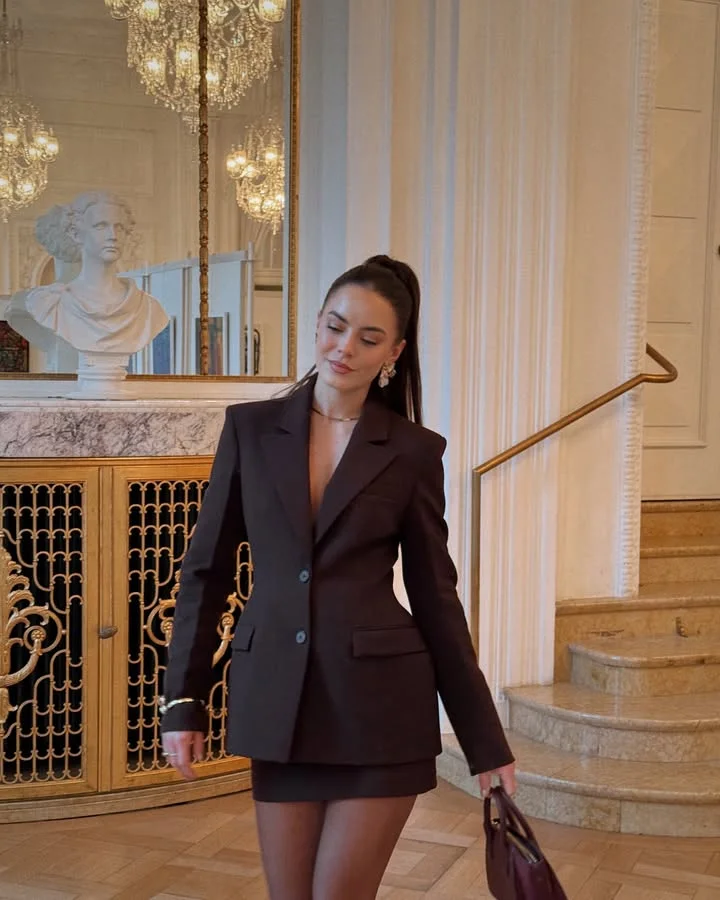 Elegant Lapel Blazer Mini Skirts Sets Women Casual Burgundy Jackets Suit With Hip Package Skirt Female 2025 Spring Chic Outfits 2