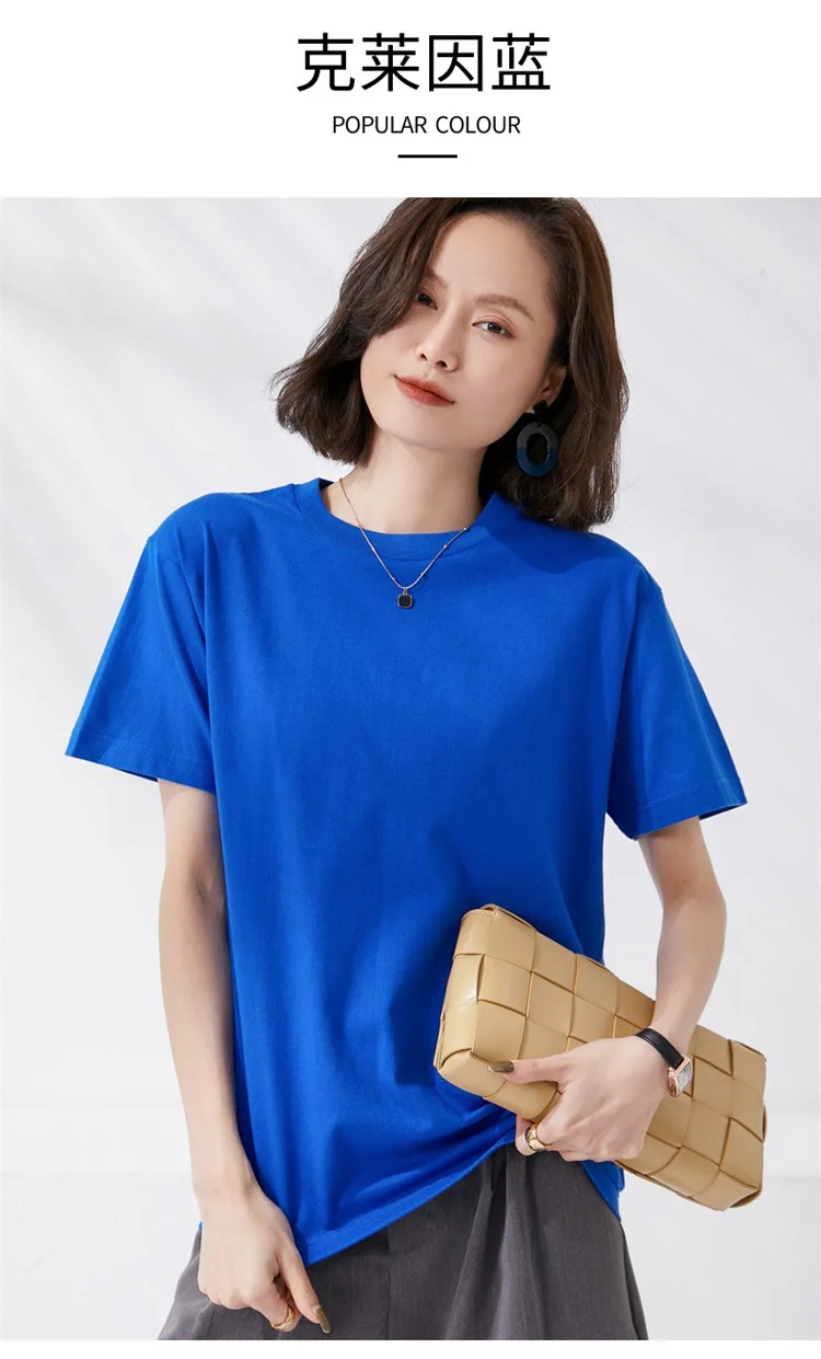 Women T-shirts 2024 Summer Tops Solid Short Sleeve Loose O-neck 100% Cotton Casual Ladies Shirts Harajuku Korean Woman Tshirts