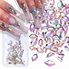 Crystal White Nail Rhinestone AB Charms Luxury Nail Art Flatback Gems for 3D Nail Decorations Glitter Manicure Nail Decal 2