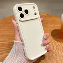 Vibrant Candy Color Shockproof TPU Silicone Phone Case - iPhone 18 Pro Max (Beige White)