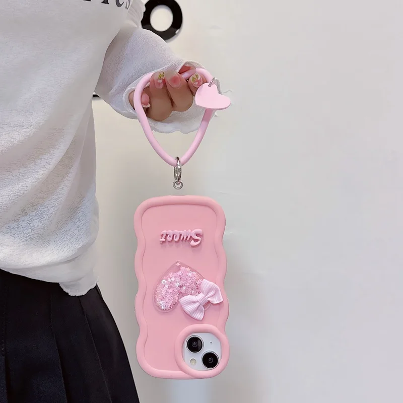 Quicksand Heart Ring Soft Phone Case Cover