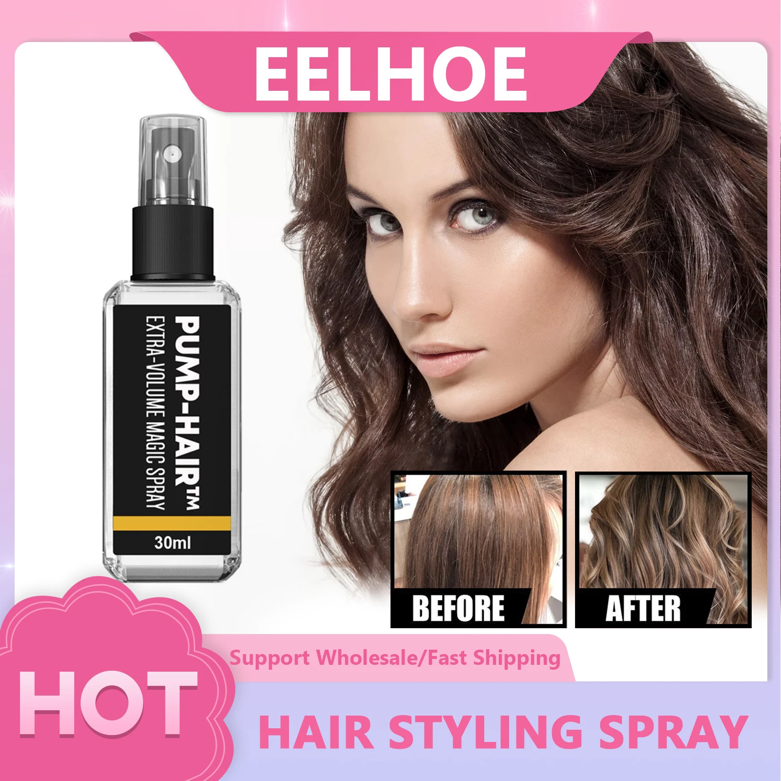 Hair Styling Spray Magic Fluffy Volume Hair Gel Curly Hair Styling