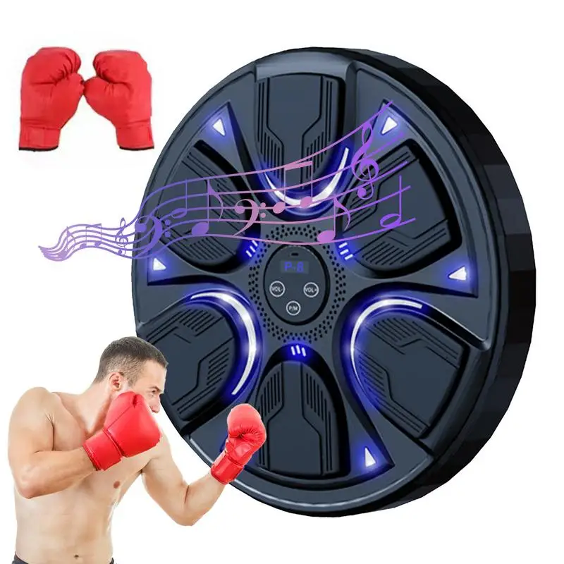 Boxing Set Elettronico Con Musica Bluetooth E Bersagli Luminosi – Per Adulti E Bambini, Con Guanti E Batteria Ricaricabile, 40x40 Cm