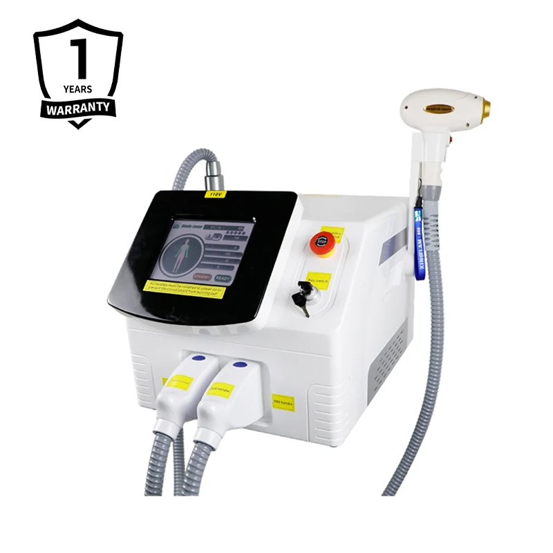 

Portable Multifunctional 808nm 2 IN 1 Diode Laser Hair Removal Machine Nd Yag Laser Tattoo Removal Professional Beauty Machine
