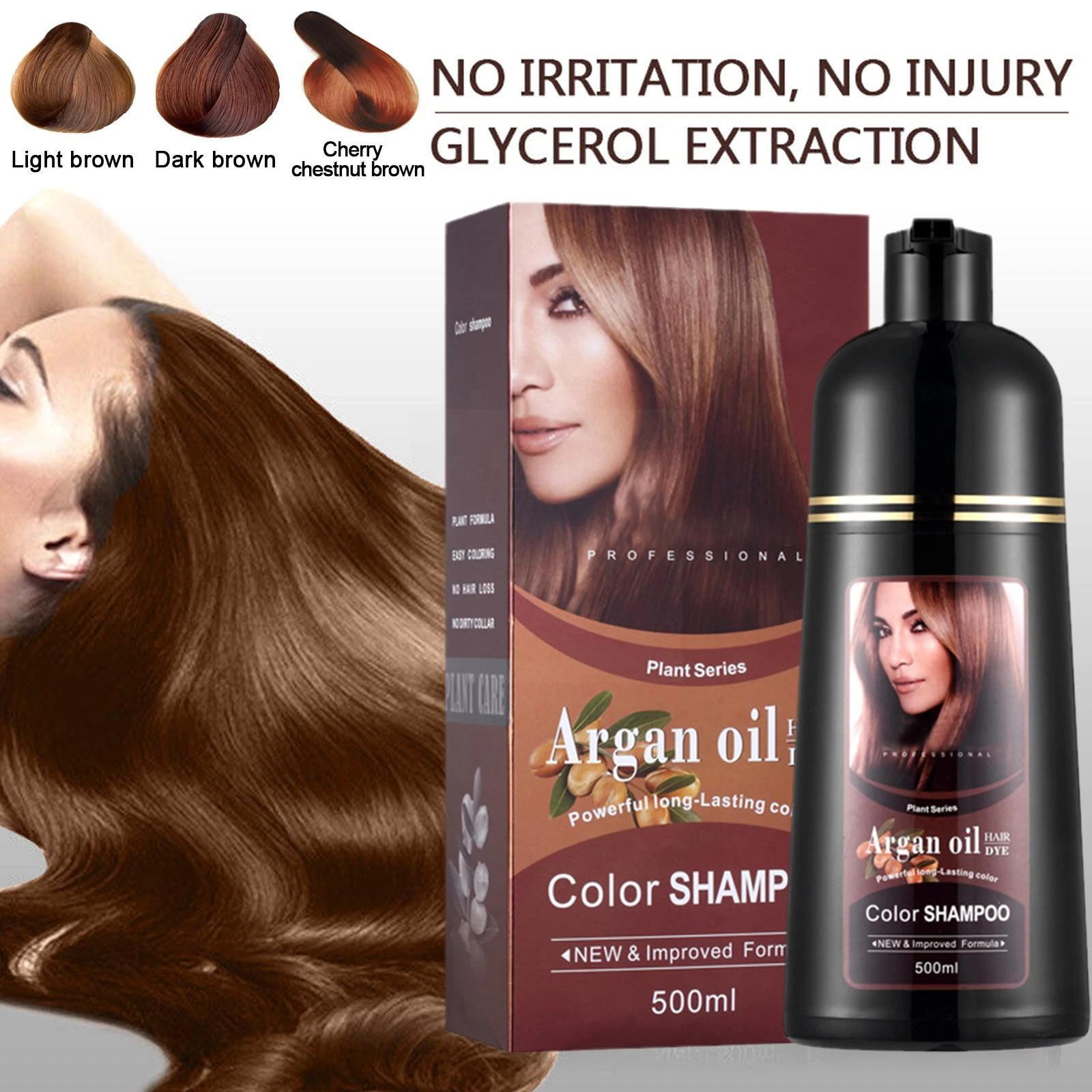 500Ml Natural Permanent Instant Hair Dye Shampoo Argan Hair Hair Cream Hair  Women Dye Instant Color Coloring Shampoo Shampo T7T7| | - AliExpress