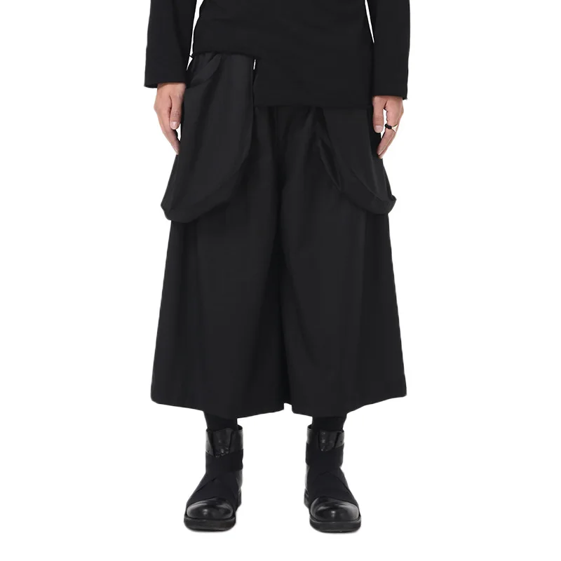 Pantaloni A Gamba Larga Da Uomo Chunqiu Xinkun Yamamoto Style Design Di Nicchia Pocket Tooling Wind Pantaloni Larghi Di Grandi Dimensioni