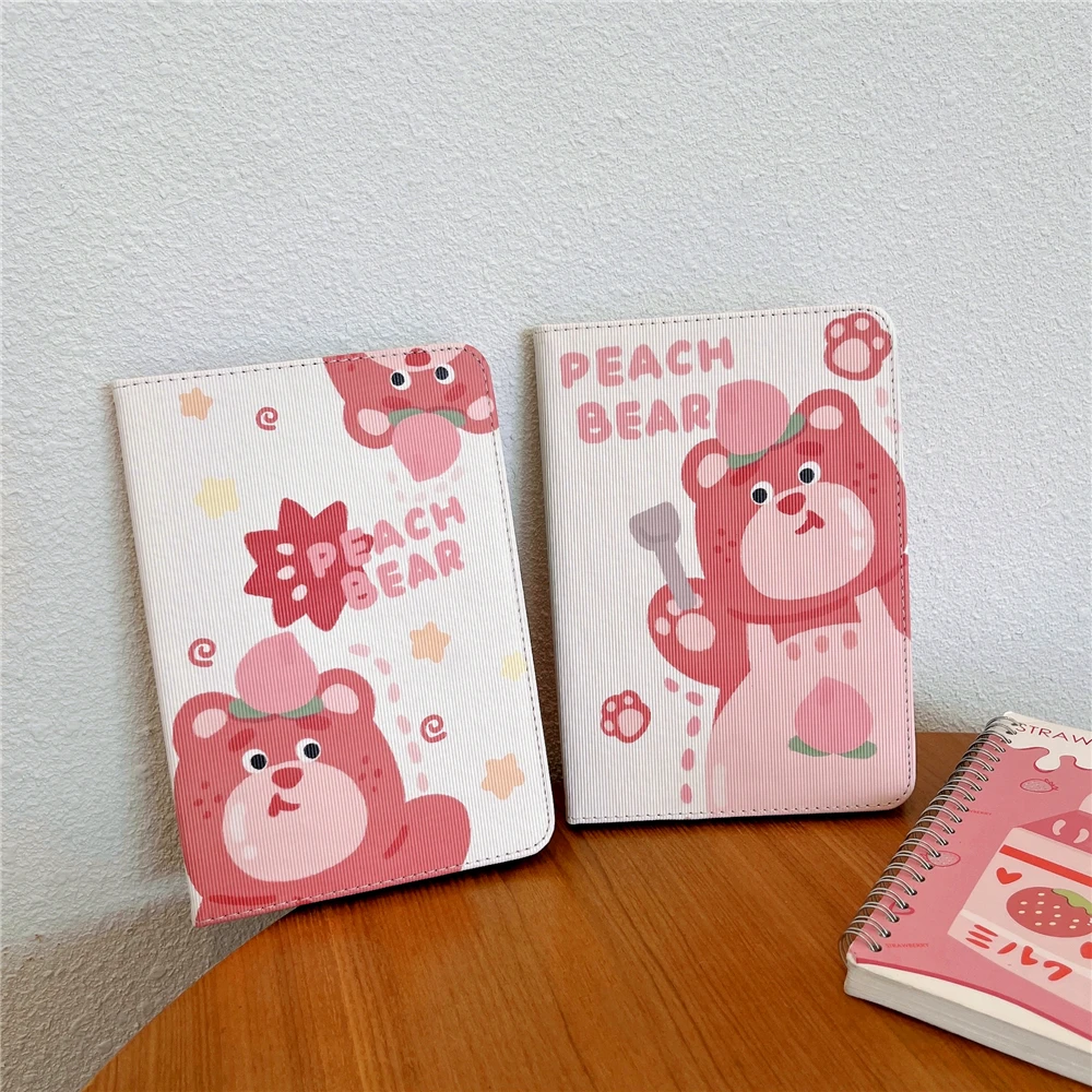 

Cute Strawberry Bear Tablet Beschermhoes for IPad Air 5 Air 4 IPad Pro 2021 Cover IPad 10.5 IPad 7 8 9 10Th IPad Mini 6 5 4 3