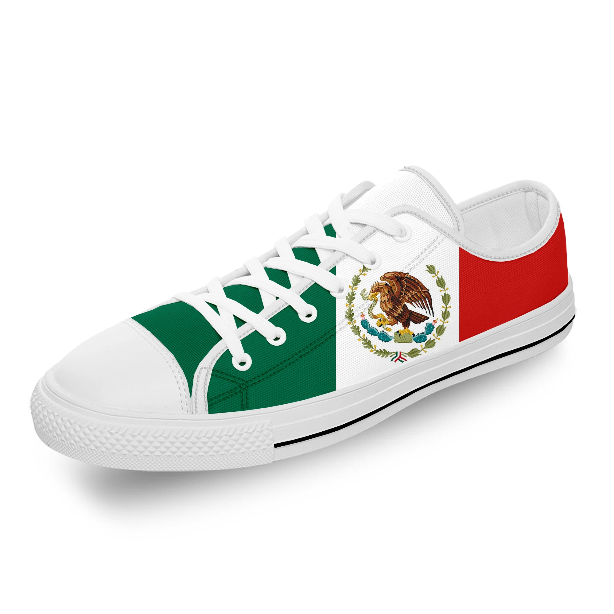 Mexico Mexican Flag Patriotic Cool White Cloth Fashion 3D Print Low Top Canvas Shoes Men Women Lightweight Breathable Sneakers mexico mexican flag patriotic pride fashion funny casual cloth shoes high top comfortable breathable 3d print men women sneakers