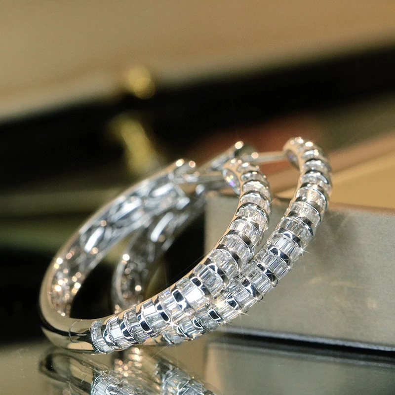 S4f0c00eef09548ac8c0b8770457009ffq Aazuo Luxury Jewelry Real 18K White Gold Natrual Diamonds 1.70ct Big Round Hook Earrings Gifted For Women Wedding Party Au750