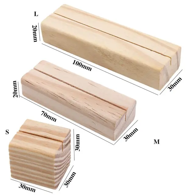 30 Soportes De Madera Para Fotos Y Notas - Ideal Para Bodas Y Fiestas - Incluye Papel Kraft