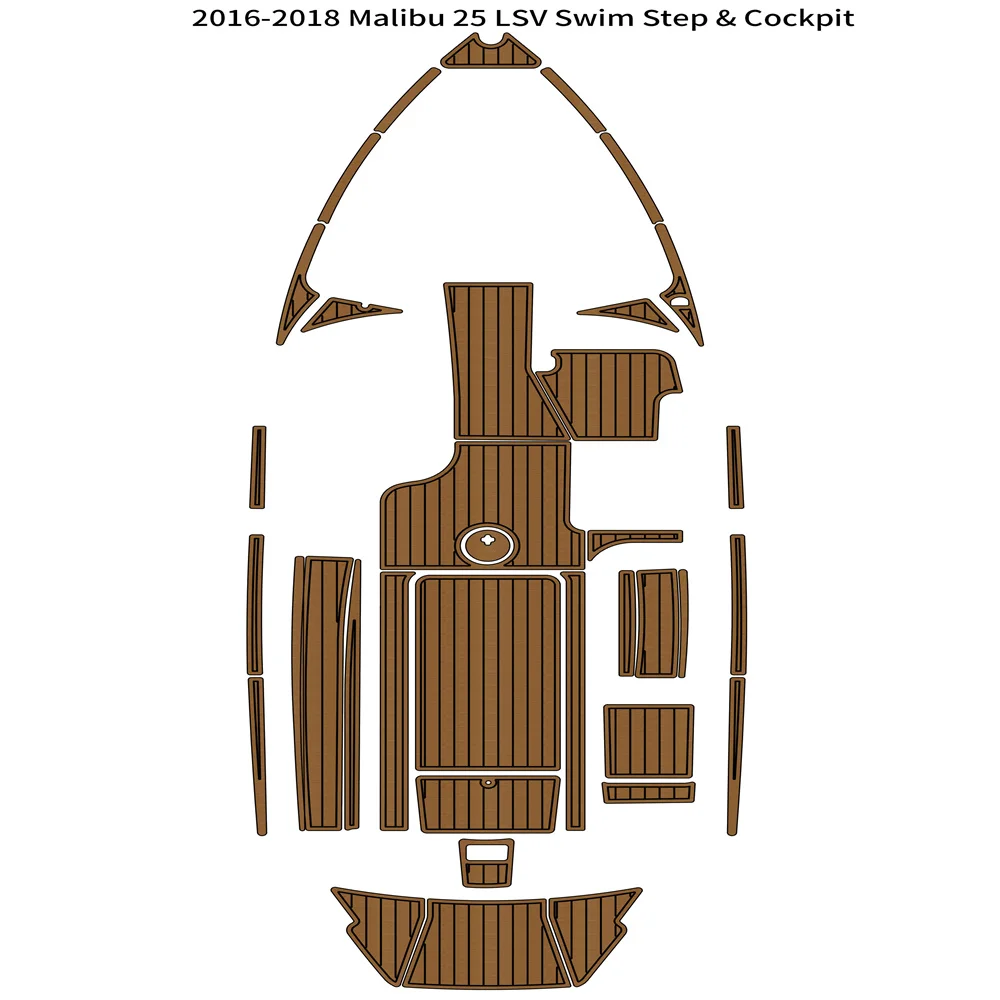 2016-2018 Malibu 25 LSV Swim Platform Cockpit Pad Boat EVA Foam Teak Deck Floor swim