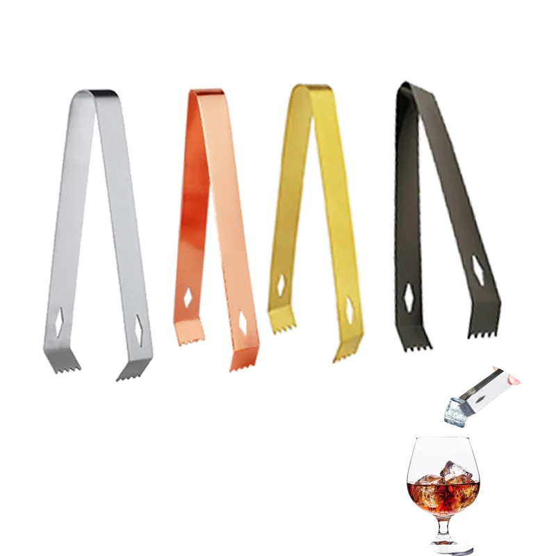Serving Tongs Black/Rose Gold Serving Ice Sugar Tongs 15cm Stainless Steel Appetizer Tongs Kitchen Party Coffee Bar