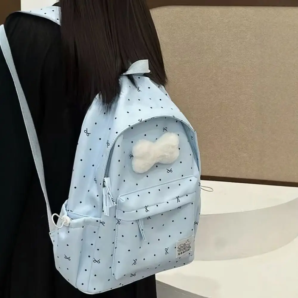 New Large Capacity Bow Backpack Breathable Ultra-light Girls Backpack Nylon Students Bookbags 5