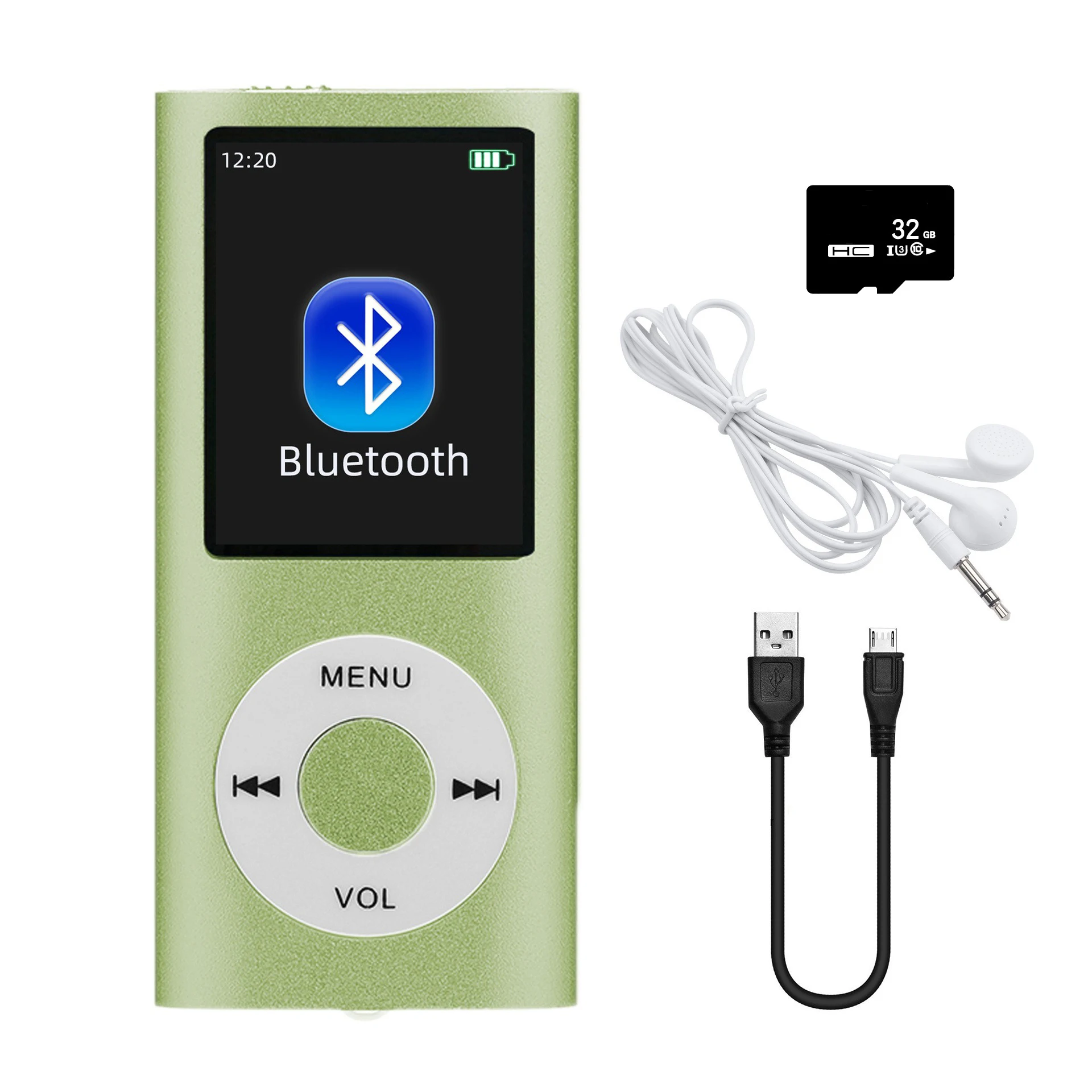 Stylish Multifunctional Slim MP3 Player with Earphones and 1.8-Inch LCD Screen