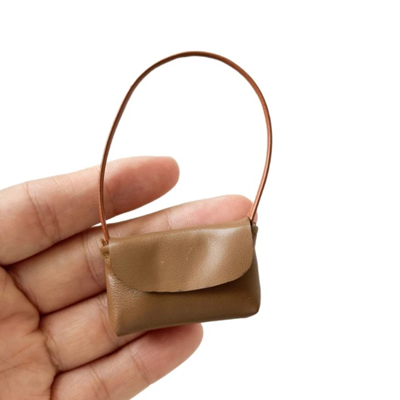 1pc New 15-17cm Doll Toys Handbag Lady Leather Bag PU Leather Purse Accessories Dollhouse Decoration Pretend Play Toy