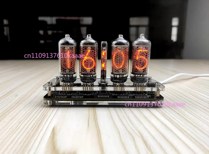 4비트 IN-8 글로우 튜브 시계 빈티지 닉시 튜브 디지털 시계 창의적인 전자 탁상시계 (글로우 튜브 제외)