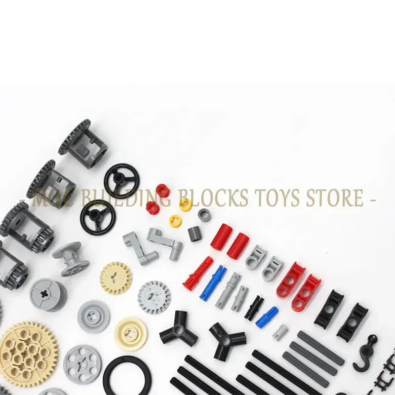 116pcs Moc High-Tech Bulk Gear Cross Axle Pin Conector Wheels Car Building Brick Blocks Compatible with Technical Toys