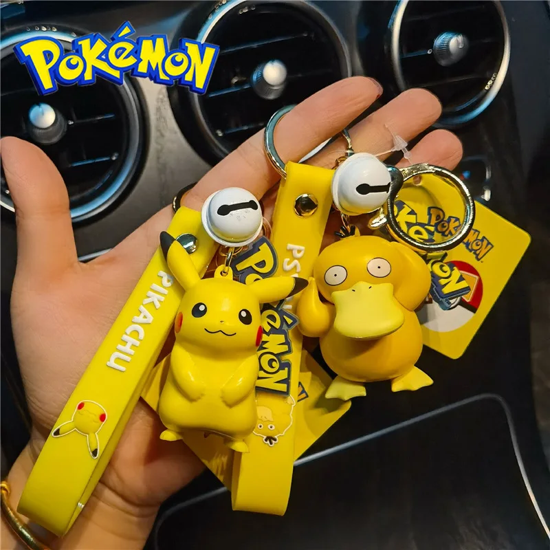 

Kawaii Pokemon Keychain Pikachu Charmander Accessories Cute Anime Cartoon New Doll Car Bag Pendant Boys Gift
