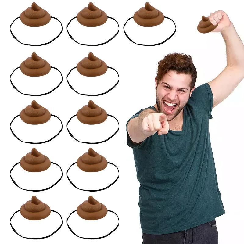 3Pcs Simulated Poop Hat Funny Headwear for Kids Prank Toys Christmas Halloween Party Supplies Adults Cosplay Accessories Props