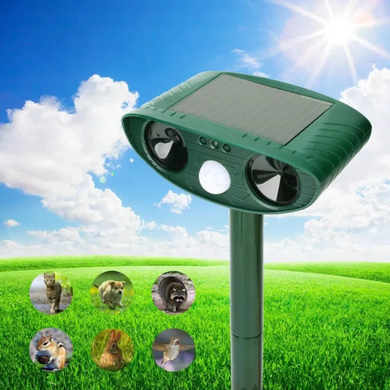 Animal Repellent Ultrasonic infrared induction animal repellent solar charging repellent suitable for farm courtyards