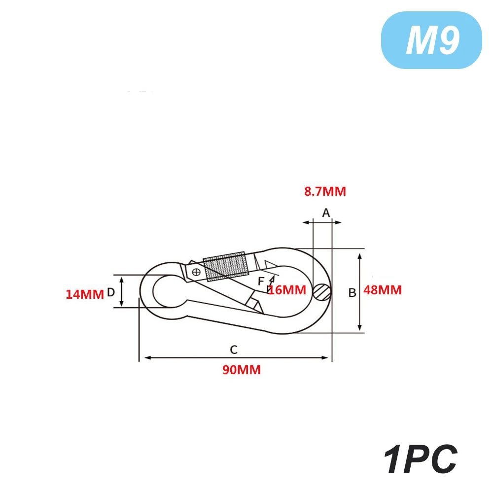 Durable Stainless Steel Locking Carabiners - Heavy Duty Clip for Camping and Outdoor Activities