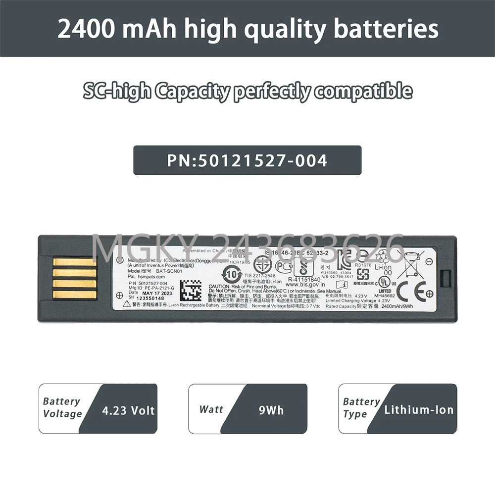

10 шт., аккумулятор 2400 мАч для Honeywell NCR 3820 4820 1202G 1902GHD GSR 1452G