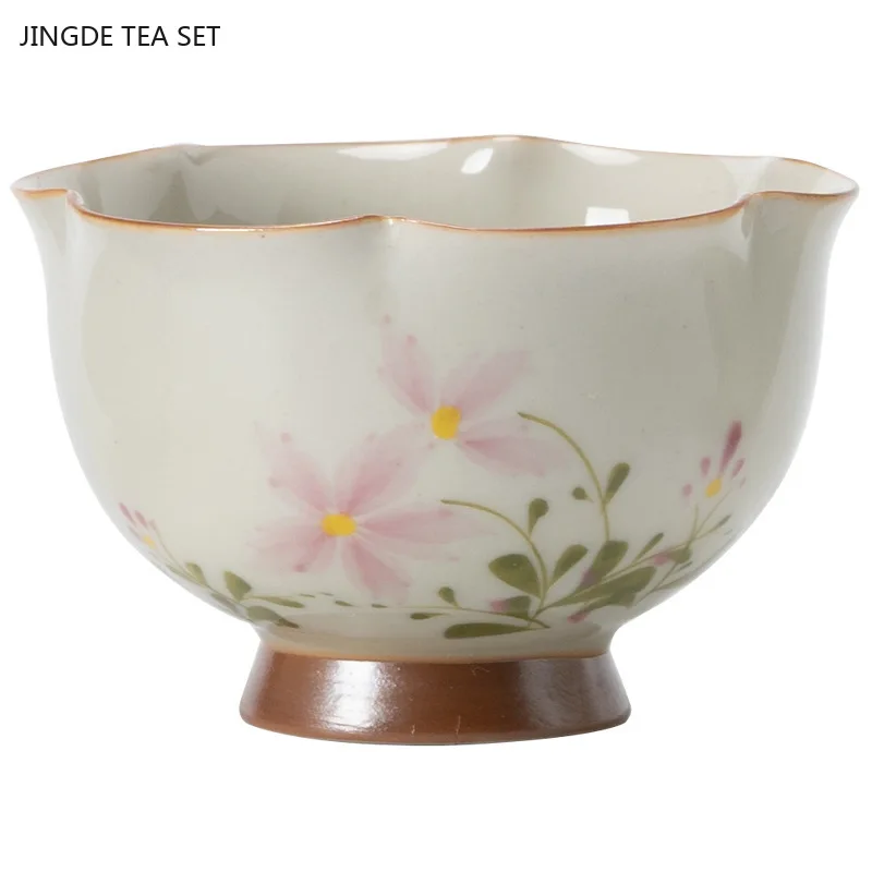 40ML Ceramic Master Cup Creative Handmade Flower Shaped Ceramic Teacup Home Beauty Personal Single Cup Chinese Tea Set