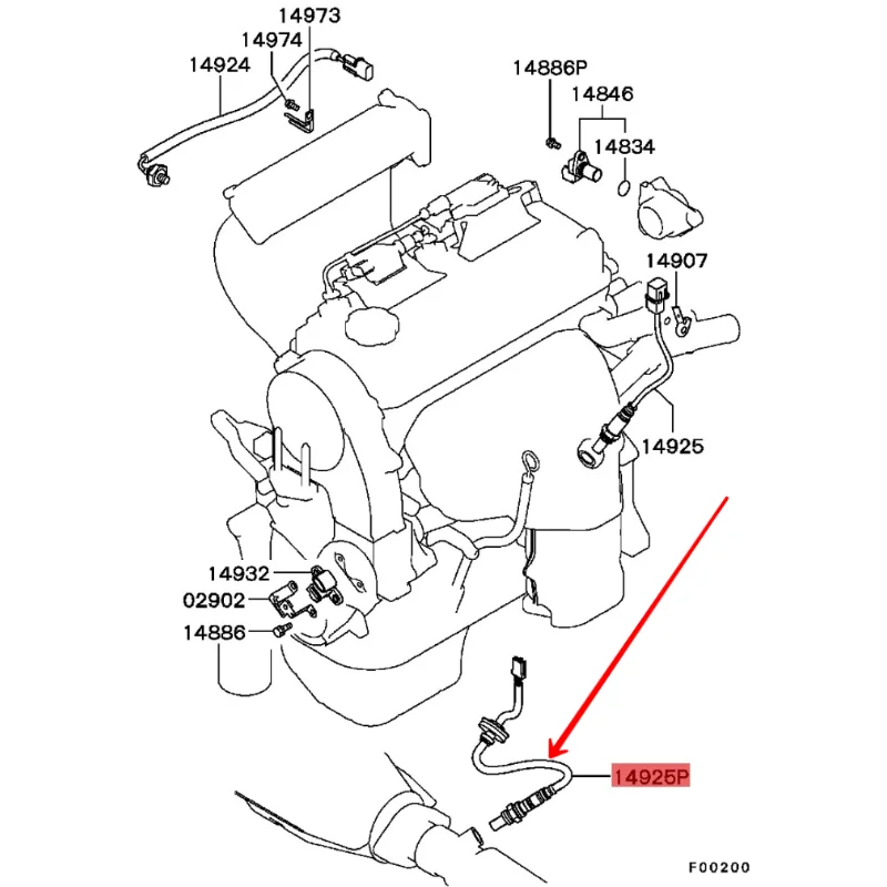 Oxygen Sensor 1588a021 Dox-0421 Mr514072 - Exhaust Gas Oxygen 