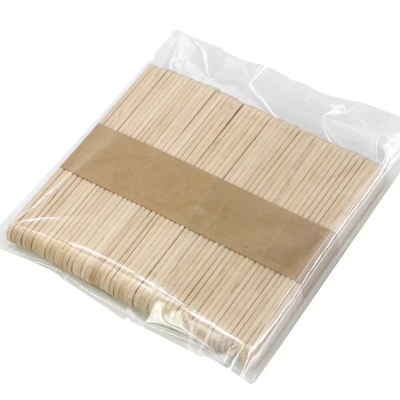 50Pcs Wooden Ice Cream Popsicle Stick Natural Wooden Sticks Wood Craft Pop Popsicle Sticks Ice Cream Lolly Stick