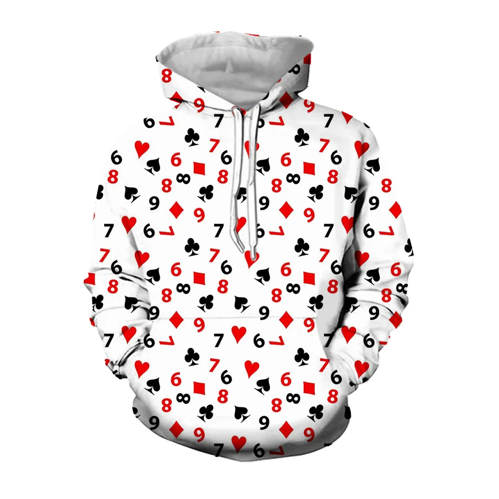 

Jumeast 3D Poker Card Casino Printed Aesthetic Hoodies Oversize Hooded Pullover Streetwear Long Sleeve Top YK2 Men Hoody Clothes