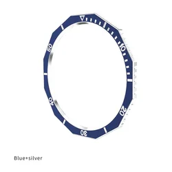 Stylish Scale Circle Bezel Ring for Smartwatch - Elegant Time Indicator Accessory (Blue silver)