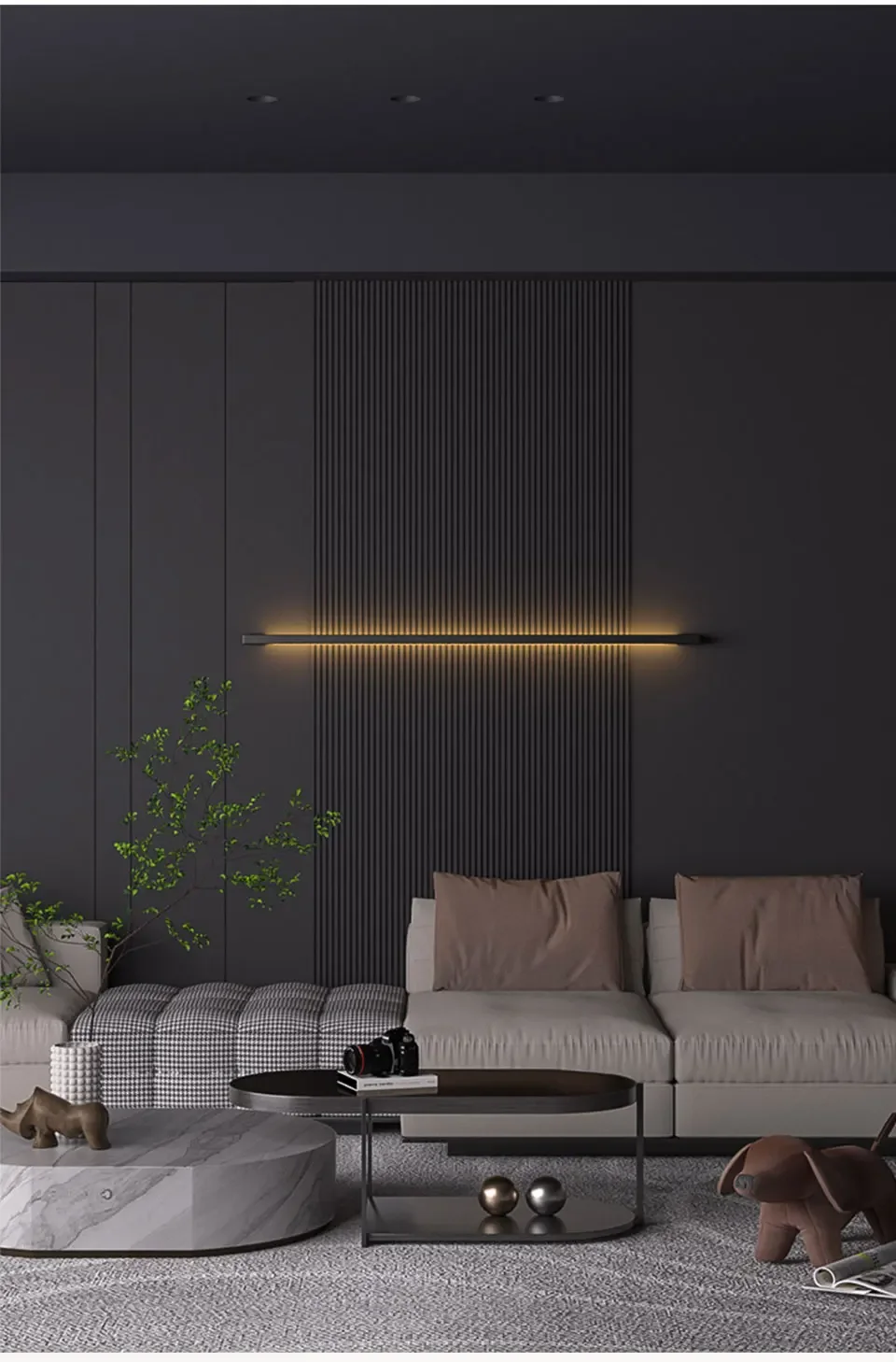 Description Picture 3 of itemModern Minimalist Long Wall Lamp LED Wall Mounted Light Indoor Living Room Bedroom Background Lamp Home Decora Fixtures 110/220V