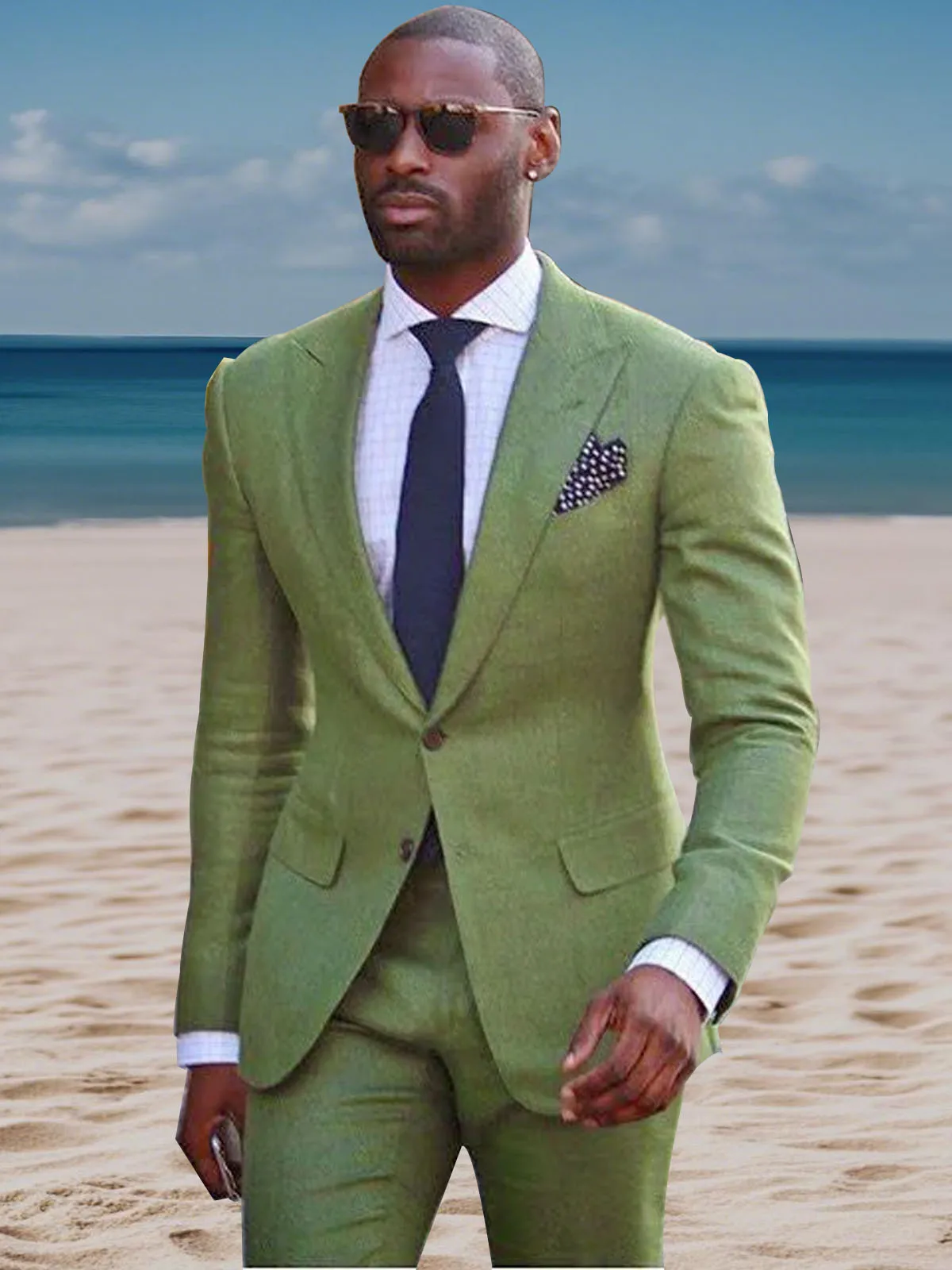 Trajes informales de lino Para playa de verano Para Hombre, traje liso con  solapa en pico, Trajes de esmoquin Para Hombre, trajes masculinos Para  Hombre - AliExpress, image size:1200x1600