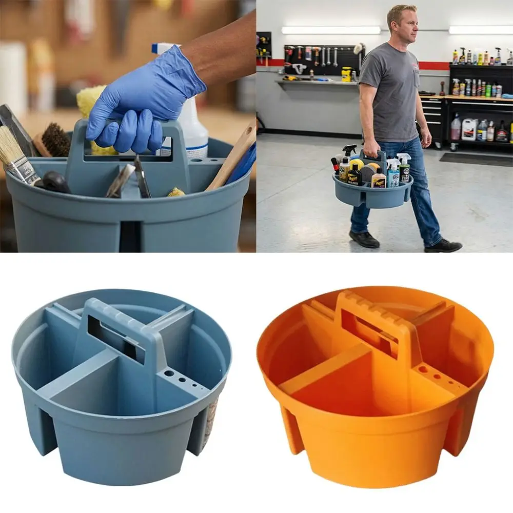 플라스틱 소재 분할 상자 4개의 칸막이 두꺼운 디자인 도구 상자 휴대용 크기 휴대용 원형 부품 상자 가정용