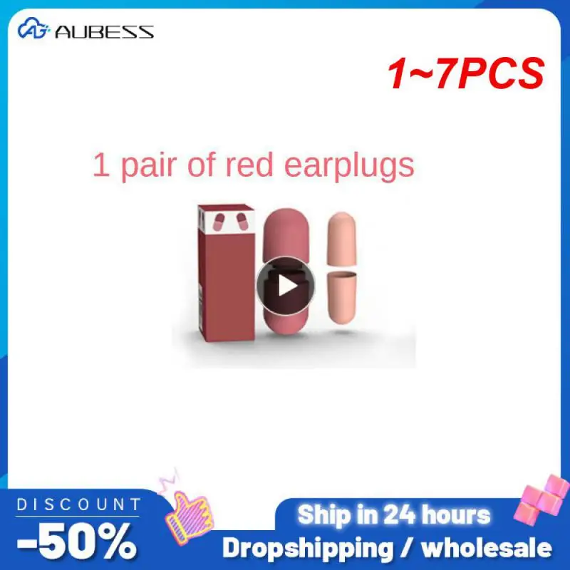 

1~7PCS Ear Plugs Mute Sleeping Soft Slow Soundproof Anti-noise Rebound