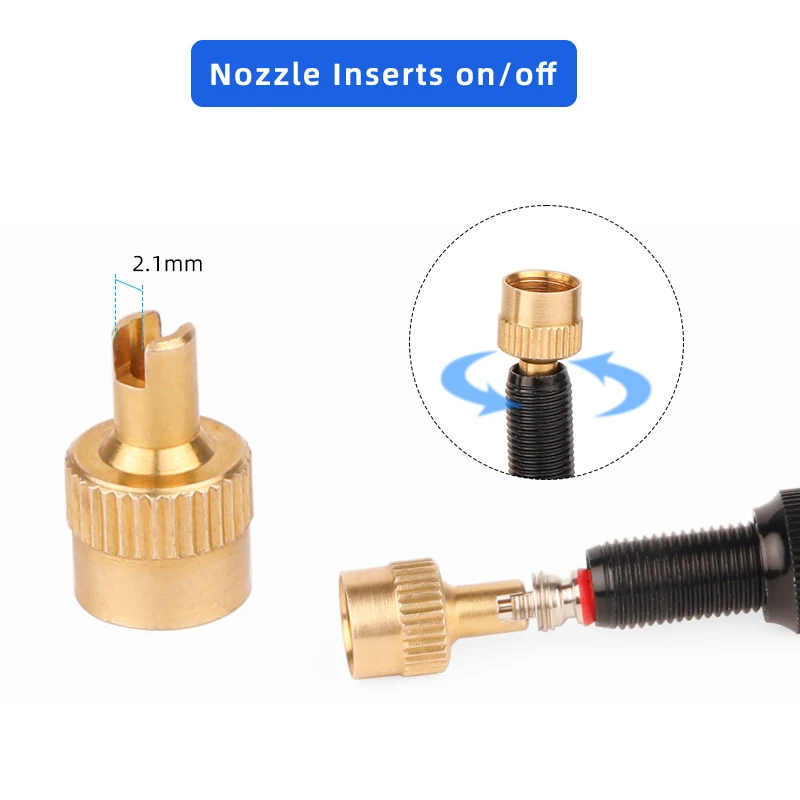 Slotted Schrader Valve Cap W/ Core Remover Brass AV Nozzle Air Dust Cover For Car Trunk Motorcycles mtb Road Bike