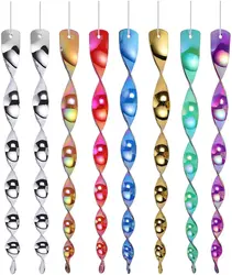 8Pcs Reflective Bird Deterrent Rods 7 color 30cm Hanging Bird Repellents Reflective Wind Spiral Rod Garden Anti-bird Protection