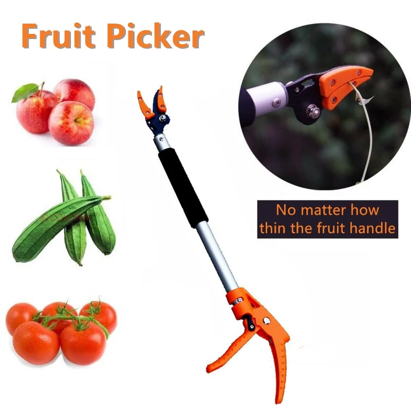 Extra Long Telescopic Pruning Fruit Picker 0.6-2M Hold Bypass Pruner Max Cutting 1/2 inch Tree Cutter
