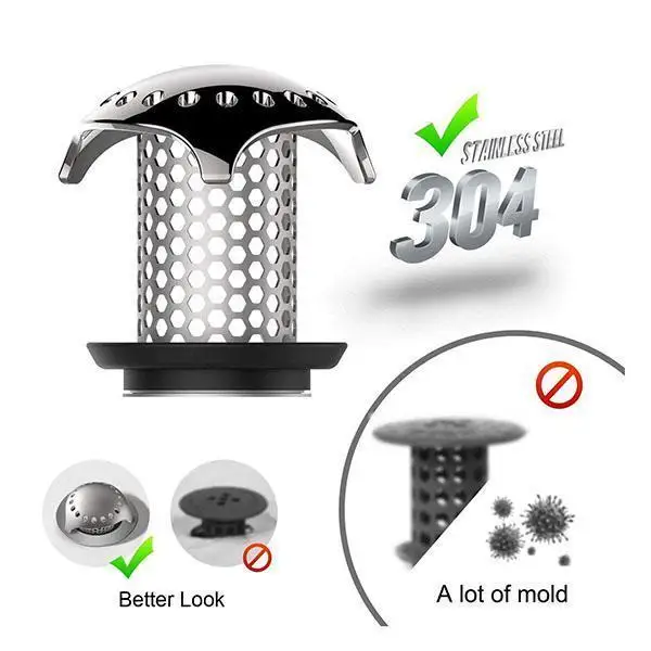 Bath Tub Stainless Steel Drain Protector Bathroom Hair Stopper Silicone Strainer sink filter sink strainer floor drain filter hair drain catcher kitchen sink strainer shower drain filter