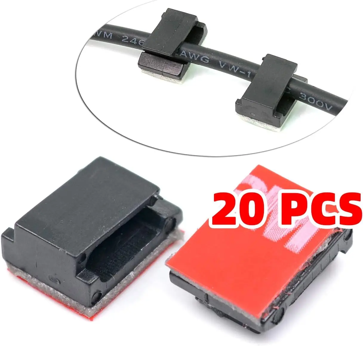 Pack De 30 Clips Autoadhesivos Mini Para Cables - Organizador De Cables En Coche, Casa U Oficina, Pegatinas Fuertes