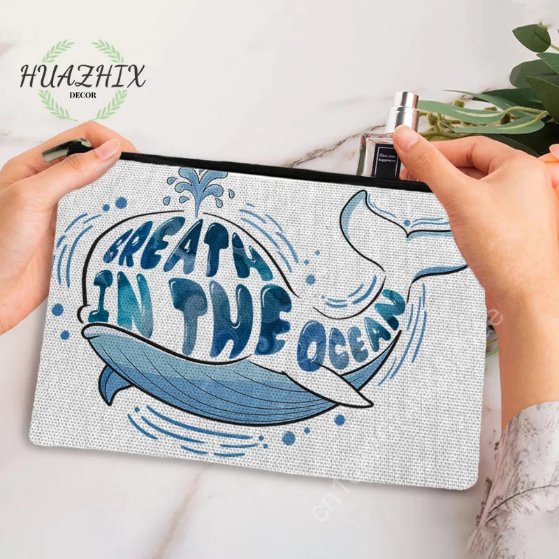 

Protecting Marine Animal Cosmetic Bag for Turtle Octopus Whale Makeup Organizer Custom Women's High Quality Travel Toiletry Kit