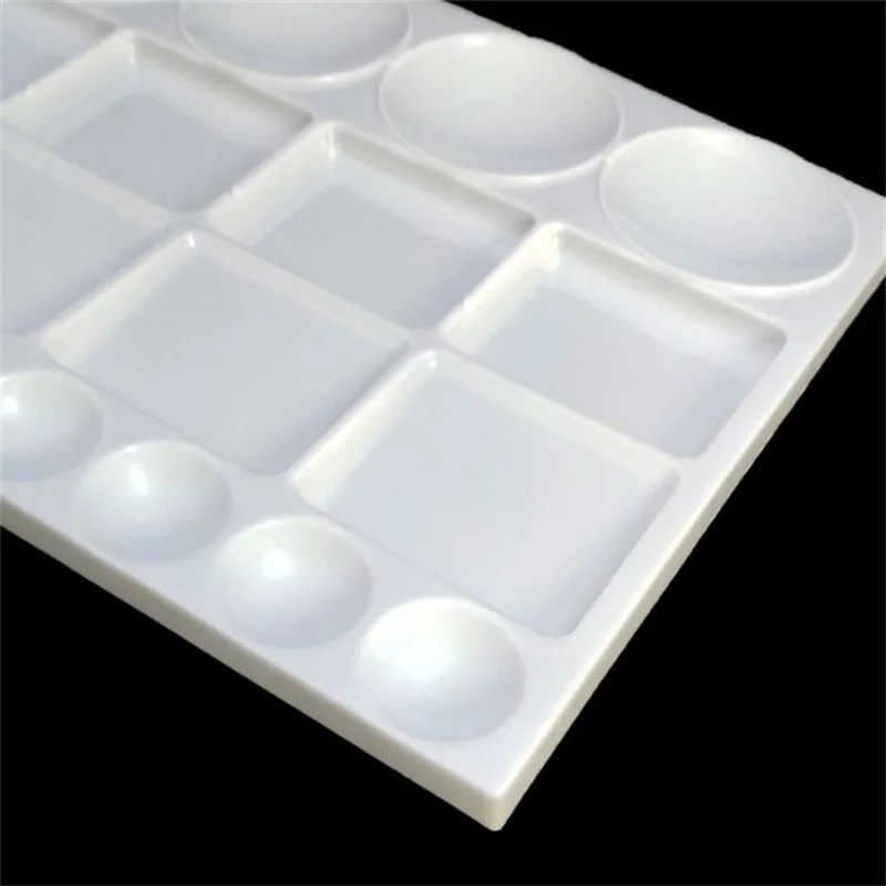1Pc Oil Paint Water Coloring Palette For Kids Children Adults Art Acrylic Drawing Tray Plastic Pallet Student Stationery paint tray color palette watercolor palette