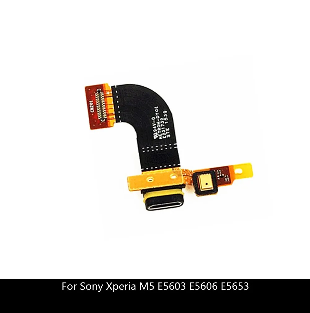 

For Sony Xperia M5 E5603 E5606 E5653 USB Charging Flex Cable with Microphone Mic Repair Parts