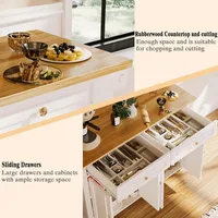 Rolling Kitchen Island with Drop Leaf - Kitchen Carts on Wheels with Storage, Towel Rack, Drawers Island Table for Kitchen, Dini 4